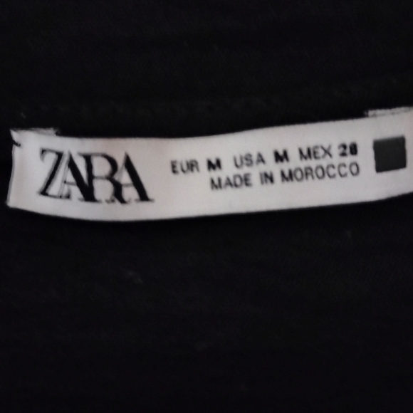 ZARA | Black Draped Drop V Crossed Wrap Short Sleeve Top | Size Medium - Picture 5 of 5